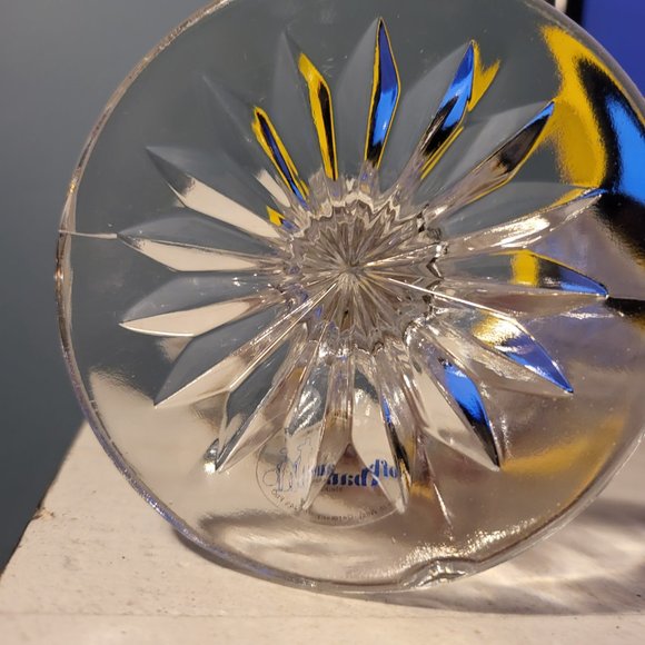 Vintage Hofbauer Byrdes Crystal Collection Clear Cut G& Ruby Red Fan Vase - Picture 9 of 9